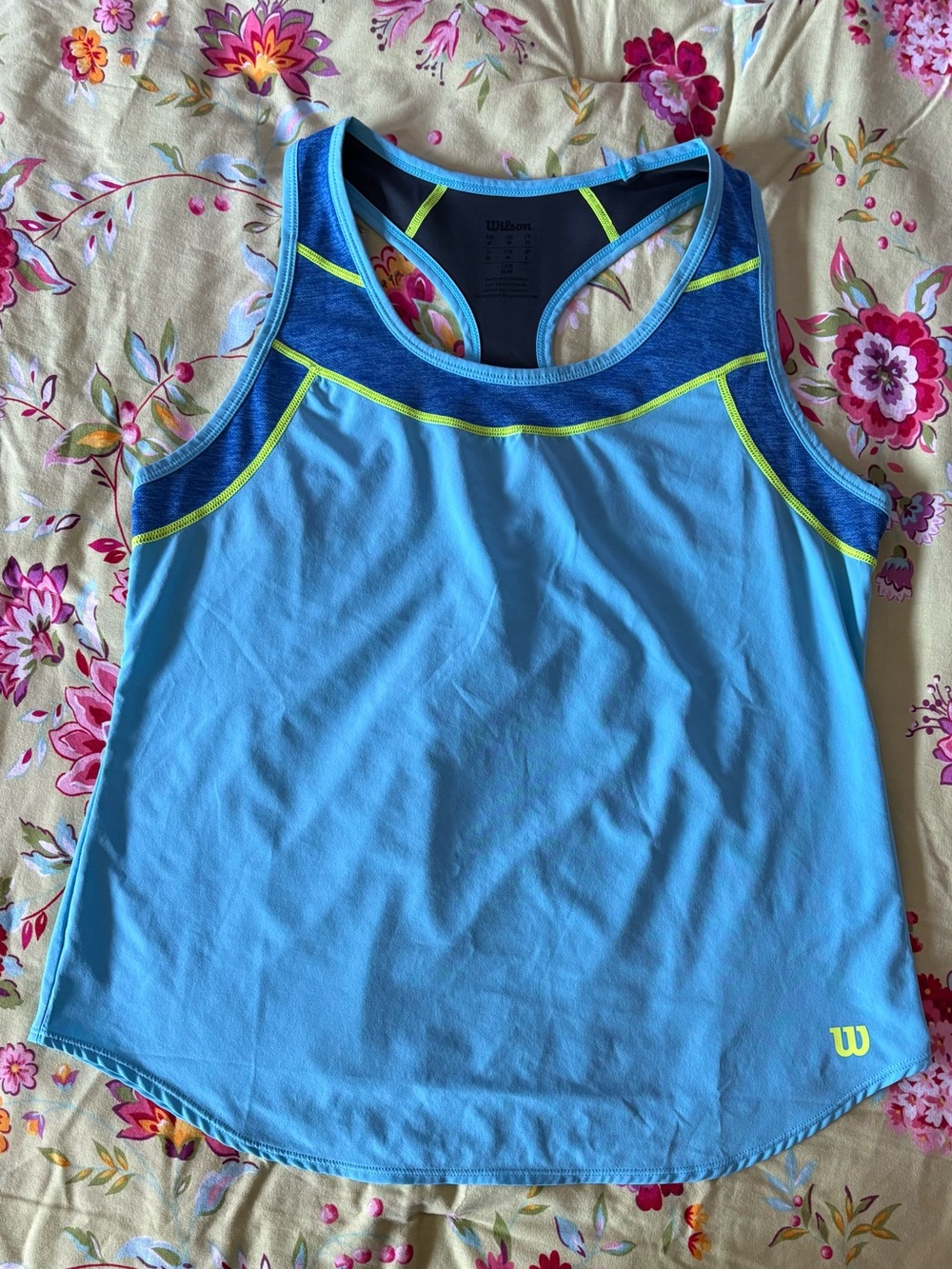 Wilson WRA764103 NWOT 2017 Performance Team blue yellow Racerback Tank Top med
